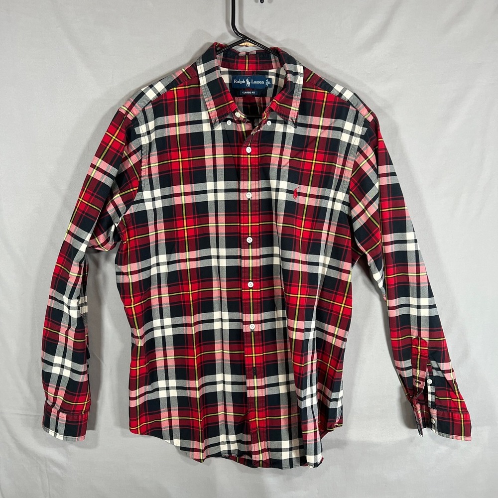 MEN'S CLASSIC PLAID NOT FLANNEL BUTTON DOWN CLASSIC FIT PLAID SHIRT SIZE XL - Picture 2 of 6